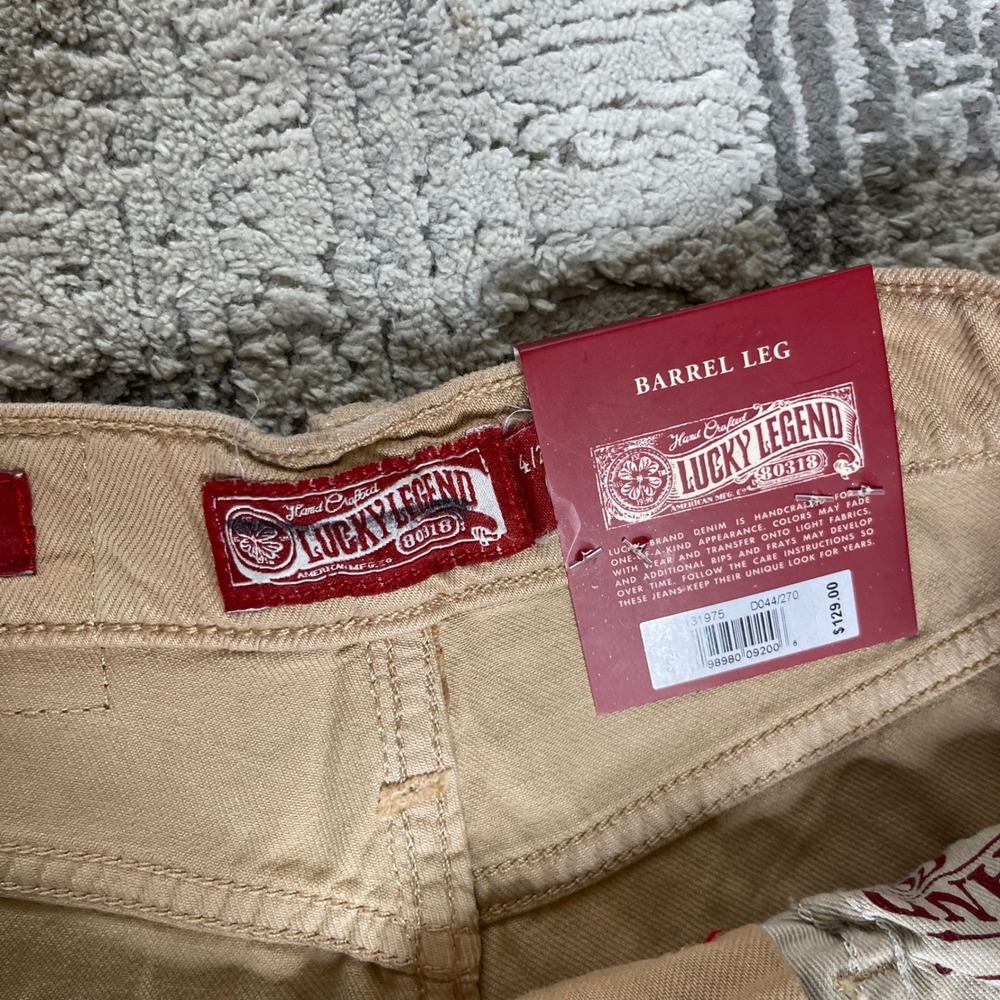 NEW Lucky Brand Legend Silver Metallic Barrel Leg Jeans High Rise Ankle 4/27‎ A - Picture 8 of 13